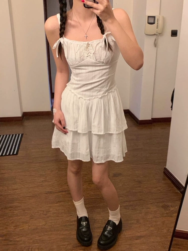 Летнее платье, милая юбка, эффект подтяжки, рукава фонарики