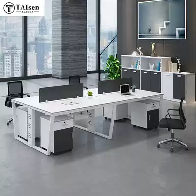 Office table and chair combination simple modern 2 4 employees computer desk staff Table Office 2 staff table