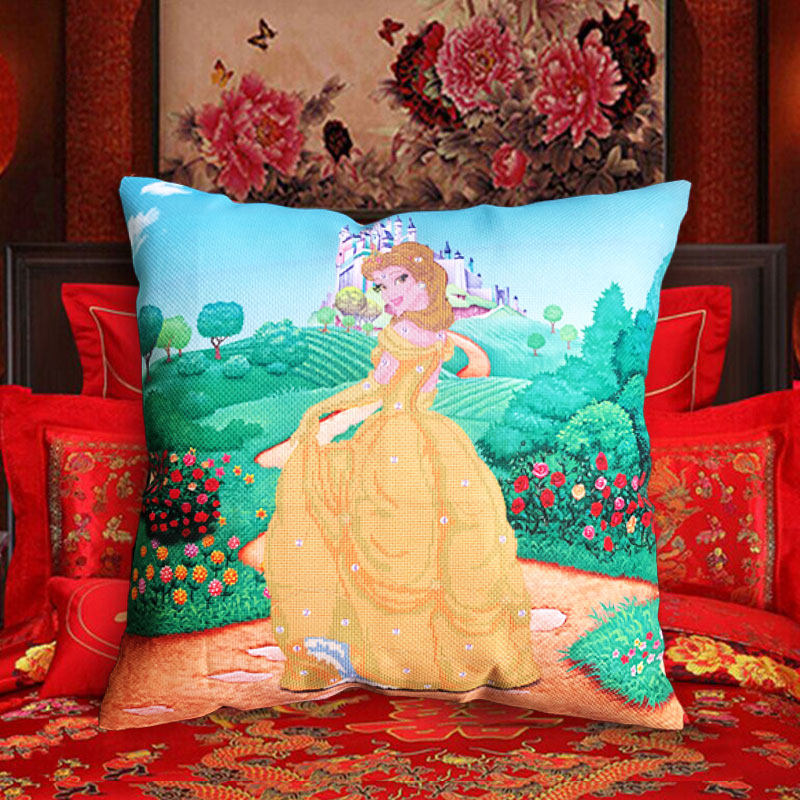 Cartoon Animation Dog Children 2022 New embroidery cross embroidery with a lovely couple's own pillow