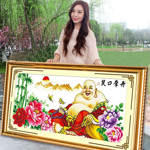 Xiaokou часто открывает сан Maitreya Buddha самого ручной вышивки ручной вышивкой