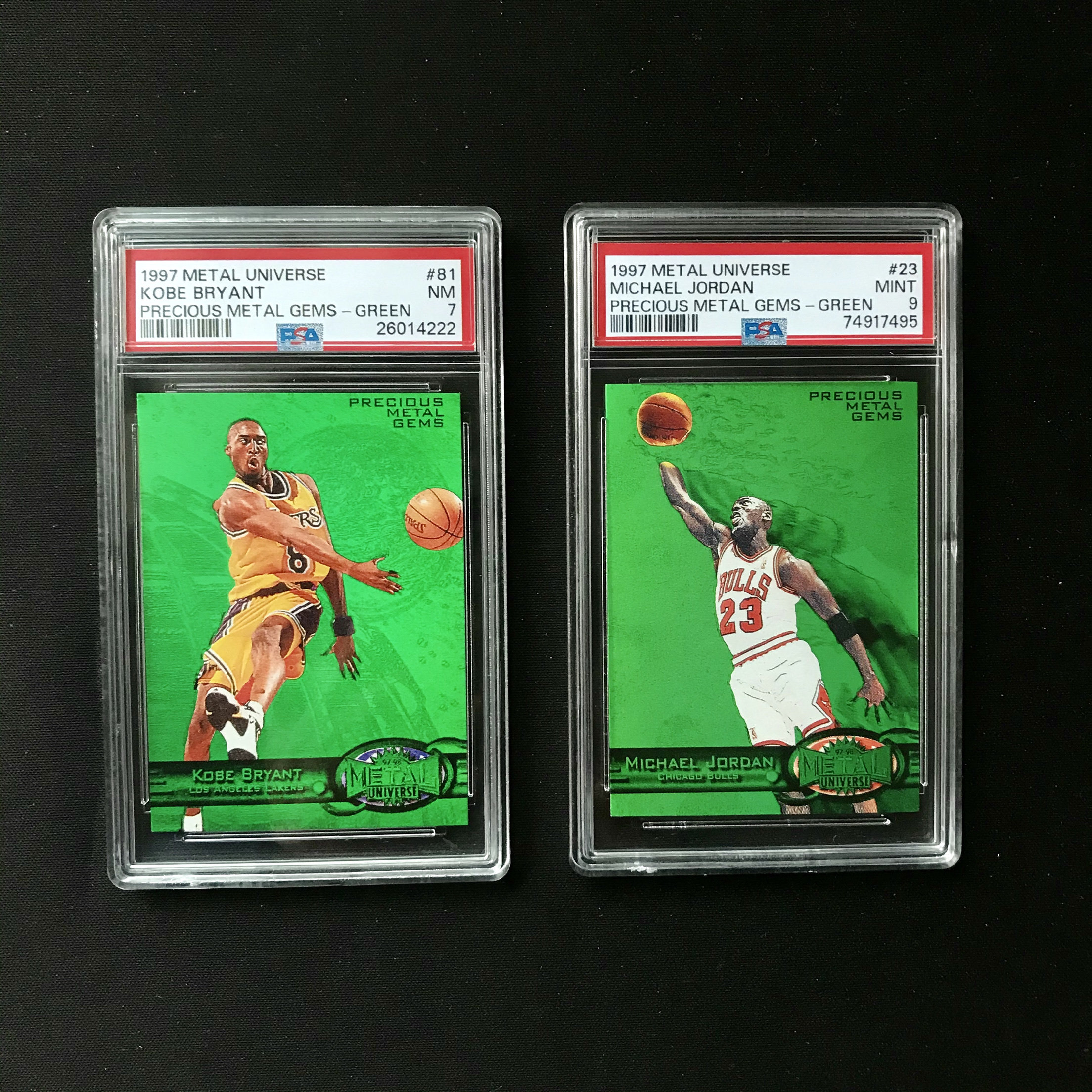 1997 classic sky-high price card michael jordan kobe bryant green