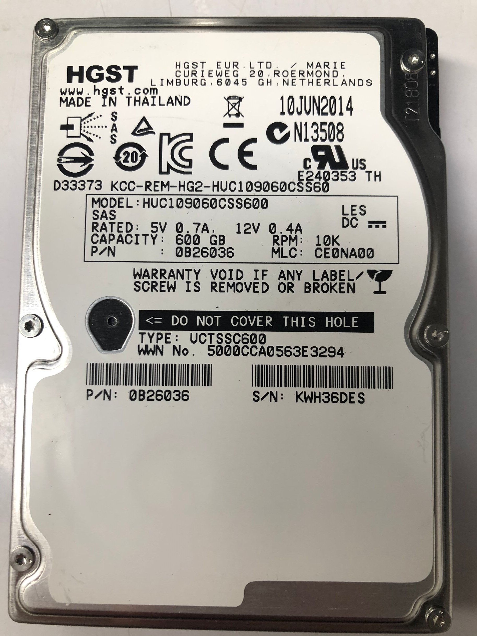 DELL 600G SAS 2.5-inch 10K server hard disk HUC109060CSS600 server disk