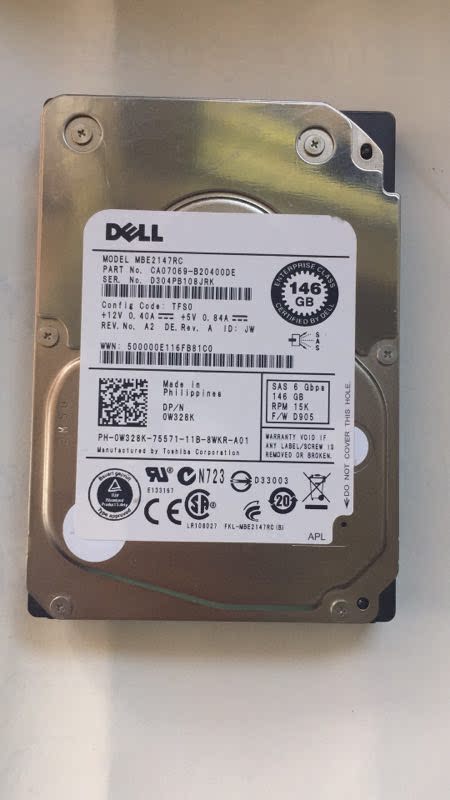 Dell Dell 146G SAS 15K 2 5 inch Server Hard Drive MBE2147RC MK1401GRRB