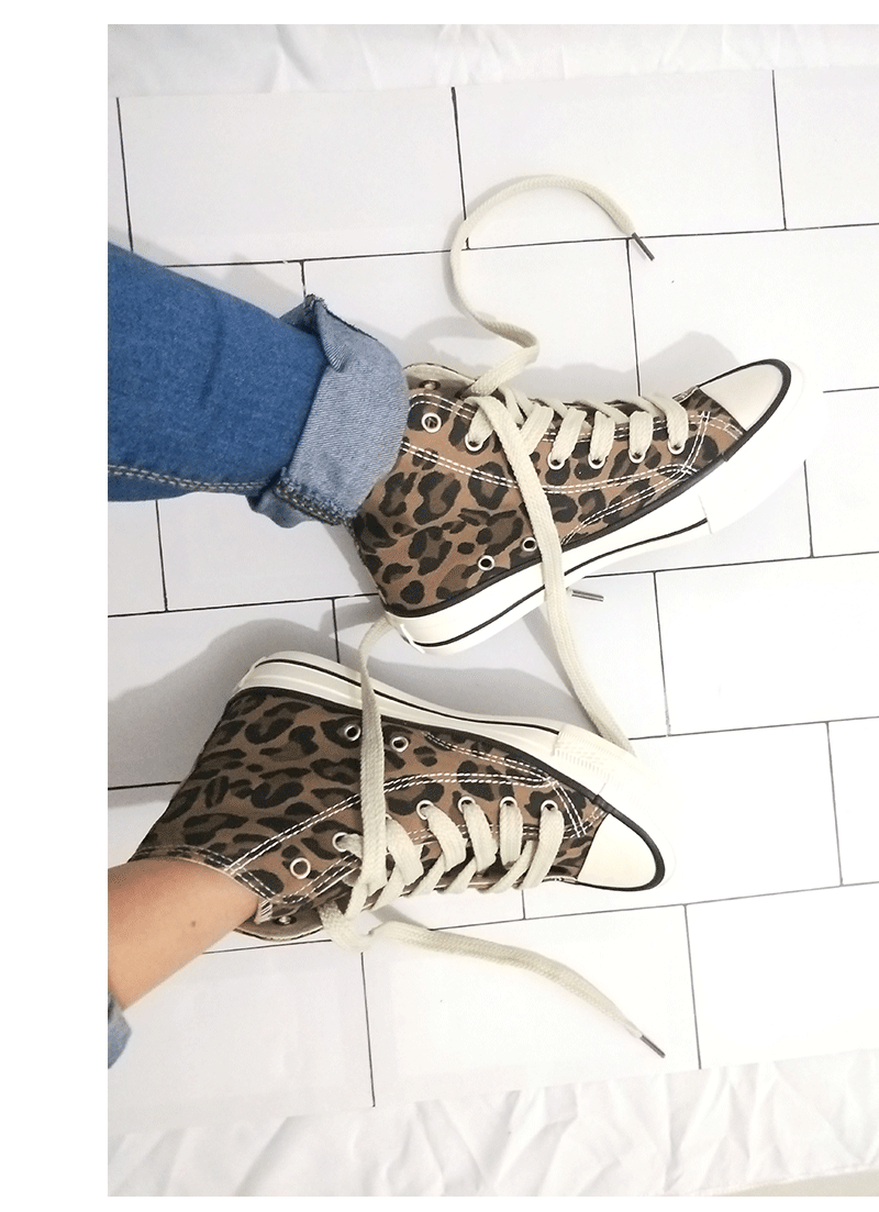 Mùa đông 2018 mới giày cao gót da báo nữ sinh viên Hàn Quốc Harajuku ulzzang cộng với giày nhung giày cotton giầy thể thao nữ