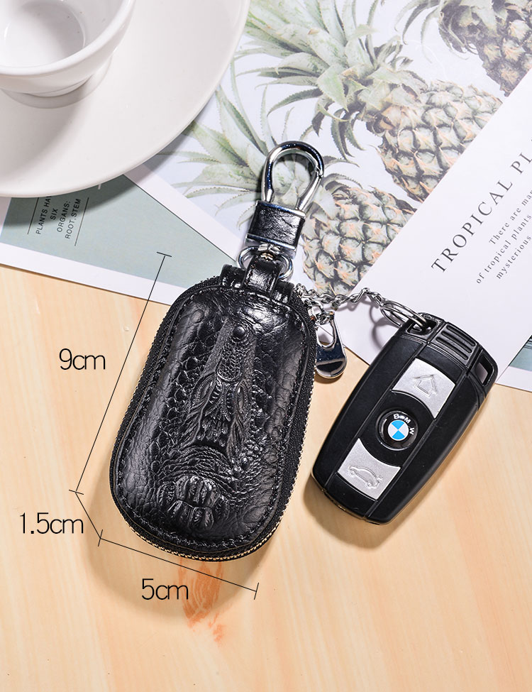 Lớp đầu tiên của túi da chìa khóa xe nam retro cá sấu hoa văn phổ thông đơn giản sáng tạo da túi da khóa túi phiên bản Hàn Quốc - Trường hợp chính ví móc chìa khóa nữ đẹp