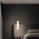 All-Copper Spherical Pendant Light, Modern Minimalist Bedroom Bedside Small Pendant Light, Nordic Creative Designer Style, Fish Line Type
