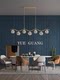 All-Copper Restaurant Chandelier, Light Luxury Crystal Dining Table Lamp, Long Bar Counter Lamp, Post-Modern Light Luxury Minimalist Designer Lighting