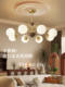 All-Copper American-Style Vintage Living Room Chandelier, French Mid-Century Style Walnut Magic Bean Lighting Fixtures for Bedroom, Study, and Dining Room