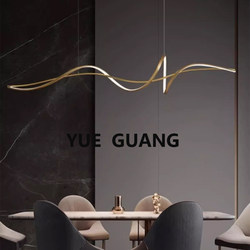 All-Copper Creative Modern Minimalist Restaurant Chandelier Designer Personalized Dining Table Lamp Bar Counter Italian Minimalist Dining Room Lamp