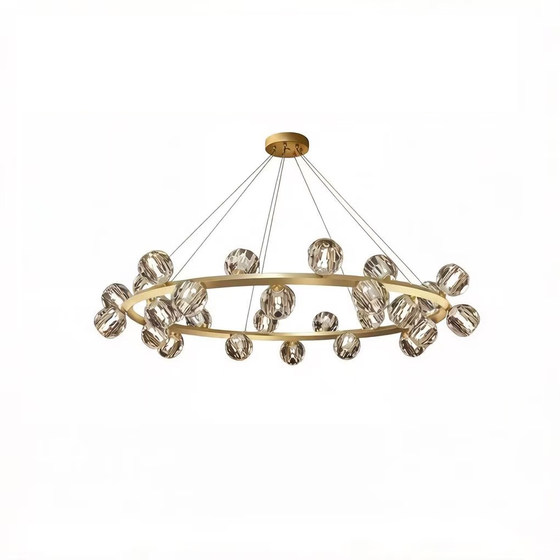 Simple Modern Light Luxury All-Copper Living Room Chandelier, Elegant Dining Room Crystal Lamp, Creative Designer High-End Lighting Fixtures