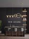 Light Luxury All-Copper Restaurant Crystal Chandelier, Modern Minimalist Creative Personality Bar Counter Dining Room Table Long Designer Lamp