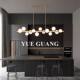 All-Copper Cream-Style Restaurant Pendant Light, Modern Minimalist Creative Magic Bean Strip Light, Light Luxury Bar Counter Dining Room Lighting