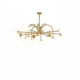 Modern Minimalist All-Copper Magic Bean Living Room Chandelier, Light Luxury and Elegant Bedroom Study High-End Multi-Head Molecular Crystal Lighting Fixture