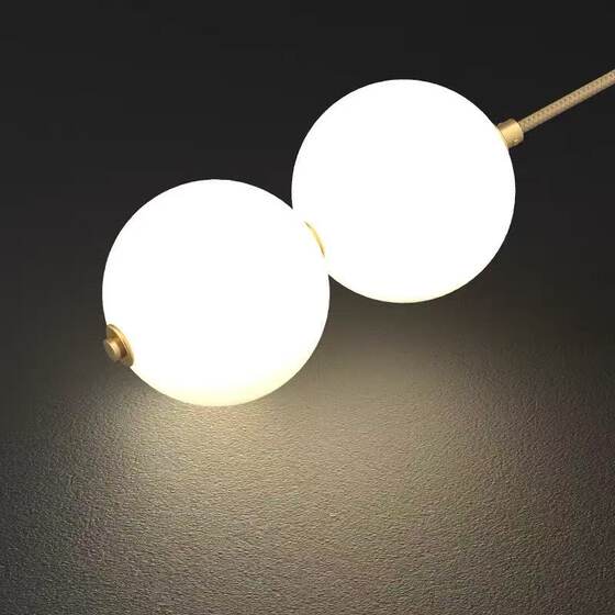 All-Copper Spherical Pendant Light, Modern Minimalist Bedroom Bedside Small Pendant Light, Nordic Creative Designer Style, Fish Line Type