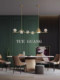 Minimalist Restaurant Chandelier, Modern Simple Creative Personality, Nordic Light Luxury, All-Copper Long Dining Table Crystal Bar Chandelier