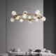 All-Copper Light Luxury Minimalist Modern Living Room Chandelier, High-End Creative Dining Room Bar Chandelier, Italian Minimalist Atmospheric Lighting Fixtures