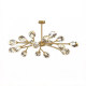 Modern Minimalist All-Copper Crystal Living Room Chandelier, Elegant and Luxurious High-End Dining Room and Bedroom Personalized Branch-Shaped Lighting Fixtures
