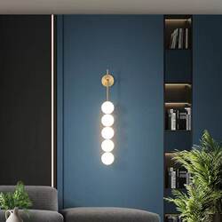 Nordic Light Luxury All-Copper Multi-Ball Wall Lamp Bedroom Bedside Led Minimalist Designer Small Pendant Lamp