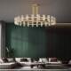 Modern Light Luxury Round Crystal Chandelier for Living Room, Villa, Duplex, Dining Room, Large Chandelier, All-Copper Lighting Fixtures