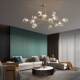 Modern Minimalist All-Copper Crystal Living Room Chandelier, Elegant and Luxurious High-End Dining Room and Bedroom Personalized Branch-Shaped Lighting Fixtures