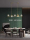 Minimalist Restaurant Chandelier, Modern Simple Creative Personality, Nordic Light Luxury, All-Copper Long Dining Table Crystal Bar Chandelier