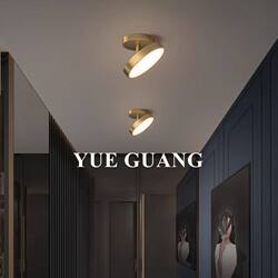 Nordic All-Copper Balcony Ceiling Light, Corridor Light, Modern Minimalist Cloakroom Foyer Entrance Light