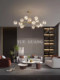 All-Copper Light Luxury Crystal Chandelier for Living Room, Modern Minimalist Dining Room, Bedroom, Nordic Creative Personality Internet-Famous Magic Bean Lighting Fixtures