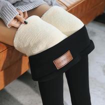 2019 new ultra-thick pants lamb suede beating underpants woman winter plus suede thickened high waist wearing expats slim warm cotton pants