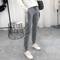 (clear cabin price) plus suede thickened sports pants women loose pants autumn winter students Korean version cotton outwear casual pants