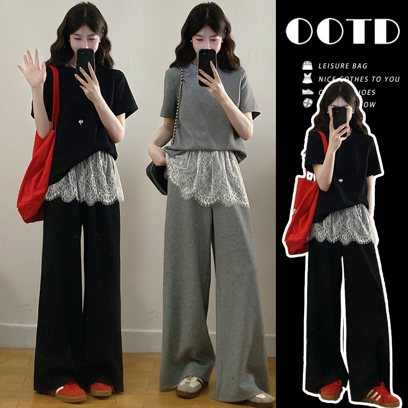 Breastfeeding Mom Outfit Set 2026 Summer New Loose Short-Sleeved Postpartum Nursing Outing Fashion Clothes for Women