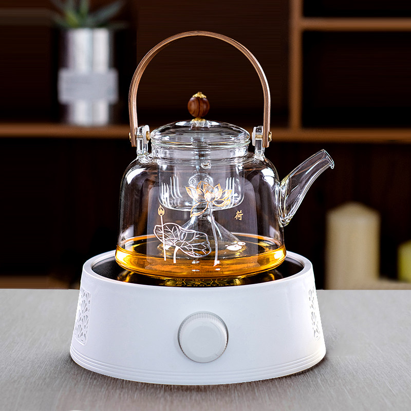 Glass steaming teapot resistant high temperature teapot single kettle electric pot water cooking small tea oven set