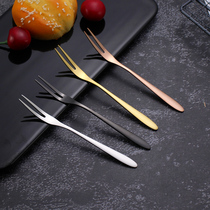 Fruit fork set cake fork 304 stainless steel small fork Household European-style fruit plug fruit snack dessert fork