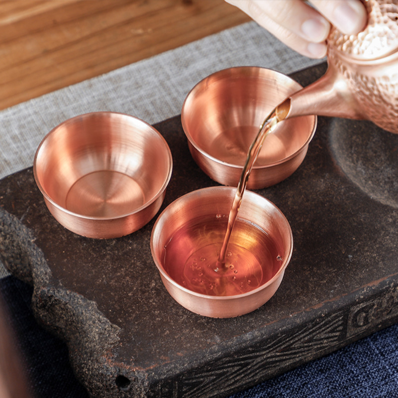 Bronze tea cup set Kung fu tea cup set Master cup cup thicker kung fu cup teacup cup tea fittings