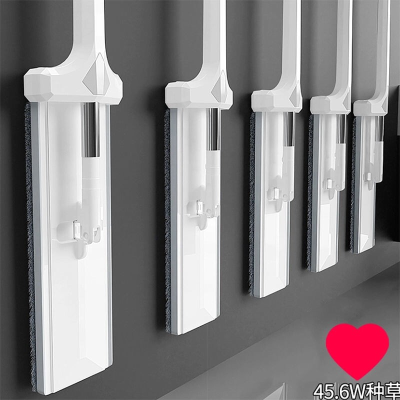 Hand-free flat mop wooden floor household lazy dry and wet net red mopping artifact one-drag dual-purpose