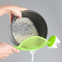 Kitchen home uses rice cream artifact to wash rice and rice sieve leaked water multifunctional creative plastic rice rod rice spoon