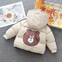 Male baby cotton clothes autumn and winter clothes new boys plus velvet warm cotton clothes children 0-1 year old 2 baby thick coat