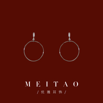 Big circle earrings 2021 New Tide temperament earrings female sterling silver simple Joker earring face thin net red earrings