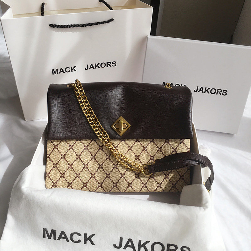 Hong Kong MackJakors leather large capacity diamond chain stray bag ladies fall/winter shoulder messenger bag