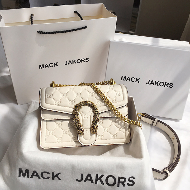 Hong Kong MackJakors leather big chain all-match small bag female 2021 new trendy messenger female bag