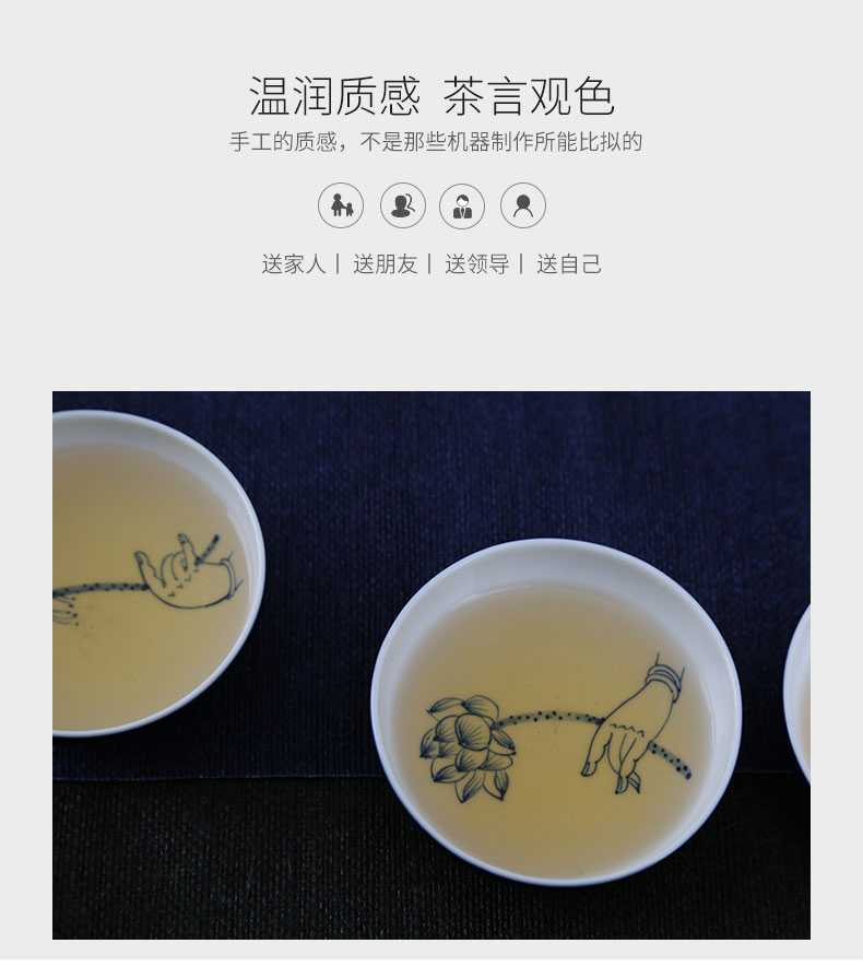 Yu ware jingdezhen ceramic teacups hand - made bergamot single kung fu masters cup cup cup sample tea cup set