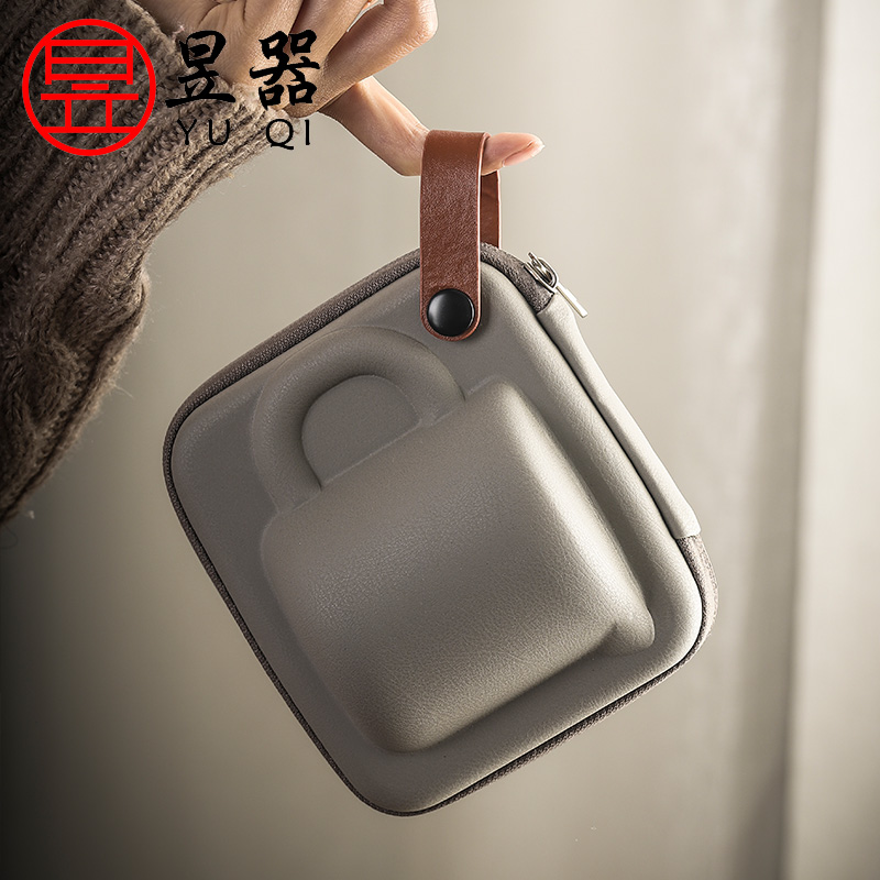 Yu machine ceramic glass crack a pot of three portable travel kung fu tea set car is suing tea