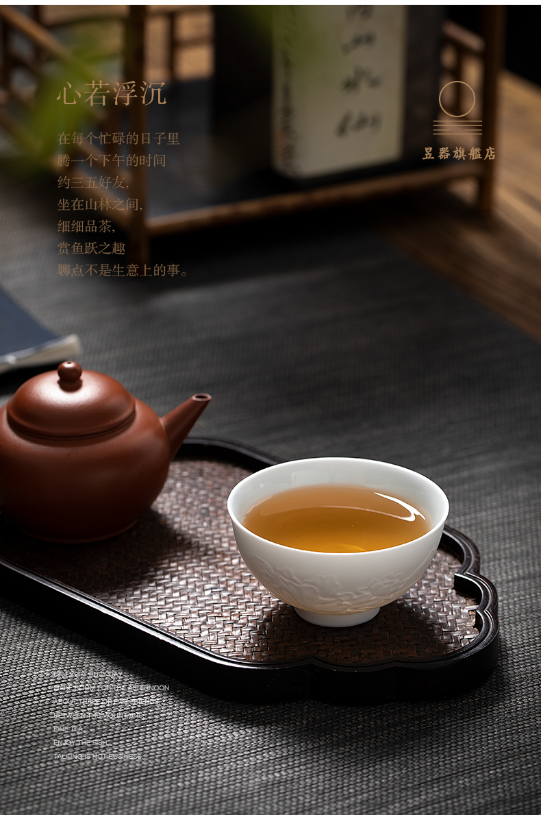 Yu ware jingdezhen ceramic cups water lotus kung fu tea sample tea cup manual its master cup single CPU
