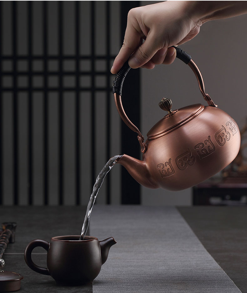 Yu machine copper pot of pure copper teapot tea kettle boil tea tea service manual pure copper ware electric TaoLu suit household