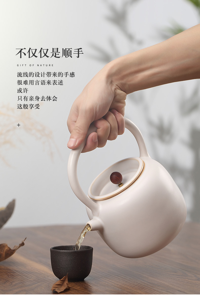 Jingdezhen white pottery teapot the yu, the electric TaoLu boiled tea tea kettle household girder of black pottery pot of kung fu tea set