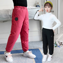 Girls plus velvet pants wear Foreign style new fashion baby winter super thick a winter childrens cotton pants