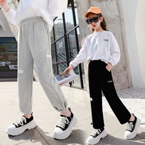 Girls pants Spring and Autumn outside wearing foreign style 2021 new spring clothes in big Children Baby trousers Spring Childrens casual pants