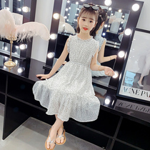 Girl dress summer Foreign style 2021 New Korean little girl chiffon princess dress summer dress children dress