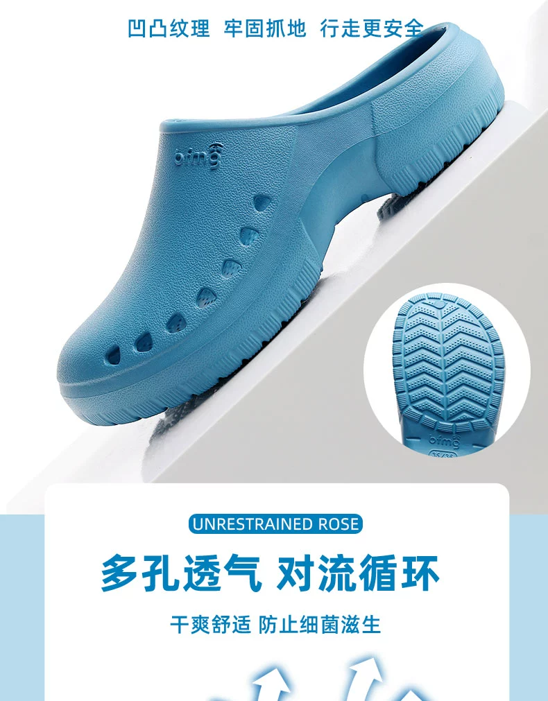 Operating room slippers for women and men, non-slip breathable hole shoes, special work shoes for surgeons and medical staff, surgical shoes