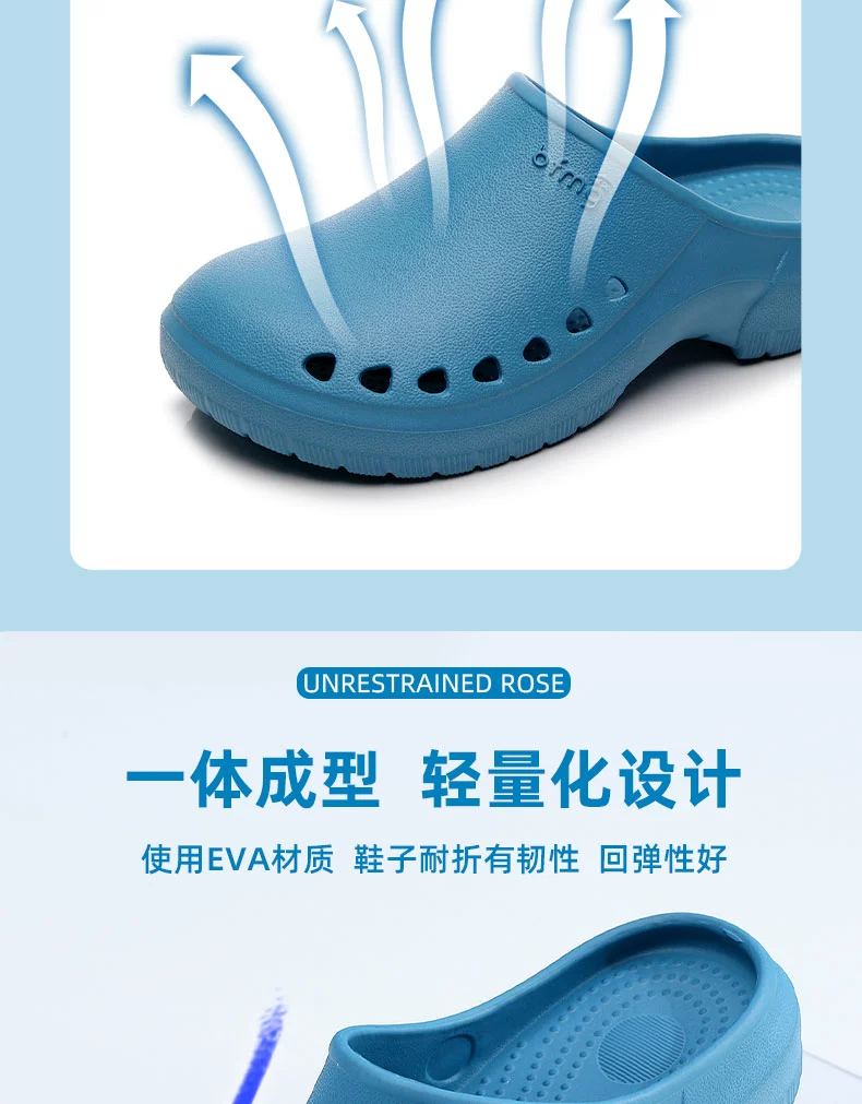 Operating room slippers for women and men, non-slip breathable hole shoes, special work shoes for surgeons and medical staff, surgical shoes