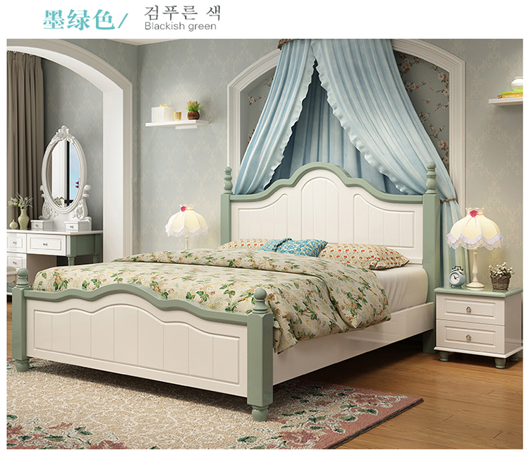 tiểu học và trung phòng ngủ vườn theo phong cách Hàn Quốc hộp lưu trữ 1.8m1.5 thương hiệu môi trường cao công chúa gỗ tươi giường hôn nhân - Giường giường gỗ công nghiệp